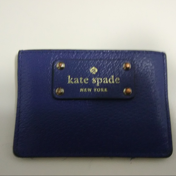 kate spade Accessories - Kate Spade Blue Pebbled Leather Credit Card Holder